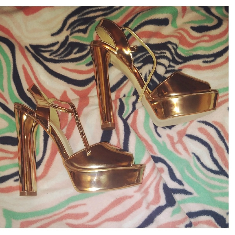 Rose gold platform shoes